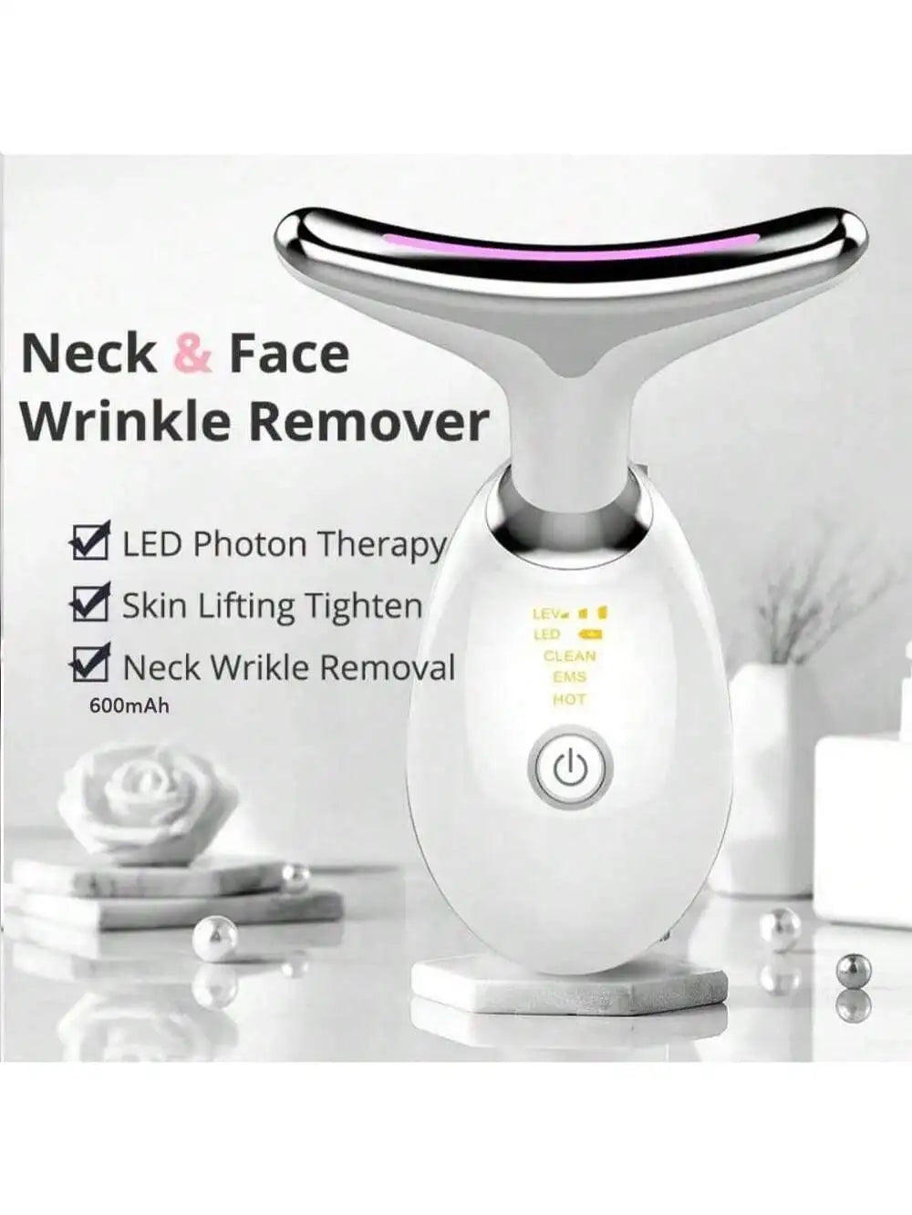 Face Lifting Tool 5-in-1 EMS Microcurrent LED Light Vibration Massager for Tightening Skin and Anti-Aging Care